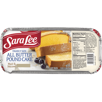 Sara Lee All Butter Pound Cake, Family Size, 16 oz (Frozen)