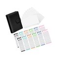thumbnail image 1 of enqiretly PU Leather Notebook Binder Clear Binder Pockets Budget Envelope Black, 1 of 5