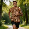 thumbnail image 5 of HAJWOH Men Leopard Printed Tank Top Muscle Sleeveless Summer Big and Tall Summer Beach Soft Gym Shirts, 5 of 6