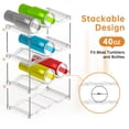 thumbnail image 5 of FOUKUS Water Bottle Organizer 4-Tier Stackable Holder – Fits 12 Large 40oz Tumblers Compatible with Stanley Cup, Modular Storage Rack – Clear Plastic Organizer for Cabinet, Kitchen, Pantry, Fridge, 5 of 6