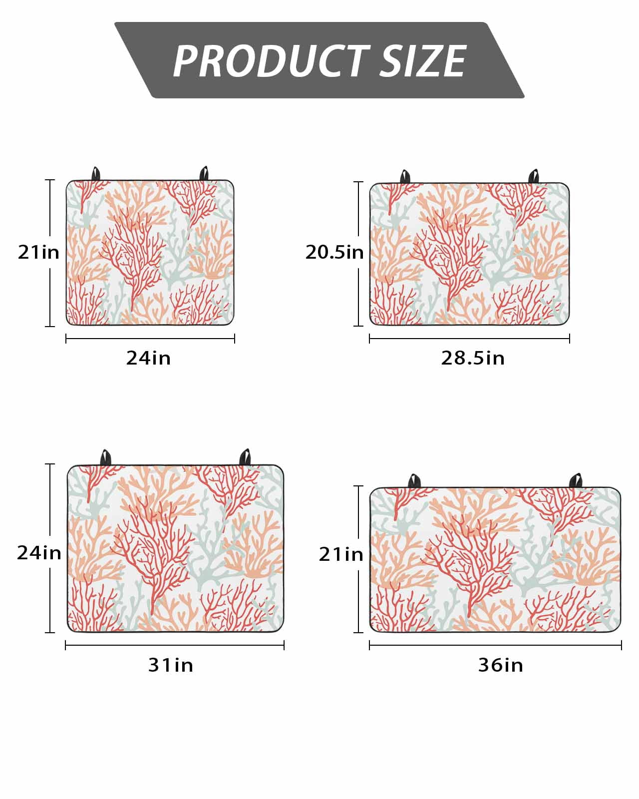 Stove Top Covers for Electric Stove, Red Orange Grey Coral Coastal Glass Stovetop Cover Protector, Summer Beach Seaside Nautical Induction Cooktop Protector Oven Mat for Kitchen Countertop 36"x21"