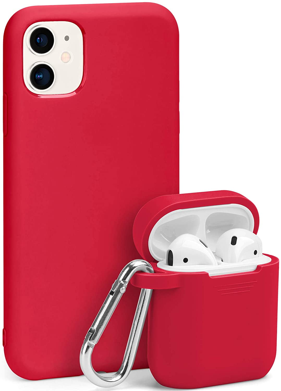 11 Case and Airpods Case Same Color Bundle Set, Silicone Thin Full Covered Camera Protection] GMYLE for Apple iPhone 11 6.1" with Airpods 1, 2 Case (True Red) - Walmart.com