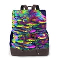 thumbnail image 1 of Fotbe Howling Wolf Mochila Bolso con Estampado para Mujer, Mochila Antirrobo de Nylon Impermeable, Bolsa Ligera de Hombro, 1 of 4
