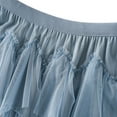 thumbnail image 6 of Ediodpoh Women's Skirts Fashion A Line Pleated Long Tutu Skirt Ruffle Mesh Calf Length Chiffon High Waist Ballet Skirt Blue One Size, 6 of 8