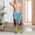 thumbnail image 6 of Lsque Pop Art Colorful Cows Print Men's Pajama Pants, Lounge Pant - Comfortable Home Wear,Elastic Waistband, Stylish Design-Small, 6 of 9