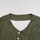 thumbnail image 5 of Mens Botón Camisa Color Sólido Cuello en V Manga Corta Sobredimensionado Transpirable Cardigan Superior, Largo Cardigan Hombres Desgaste Deportivo Casual, 5 of 8