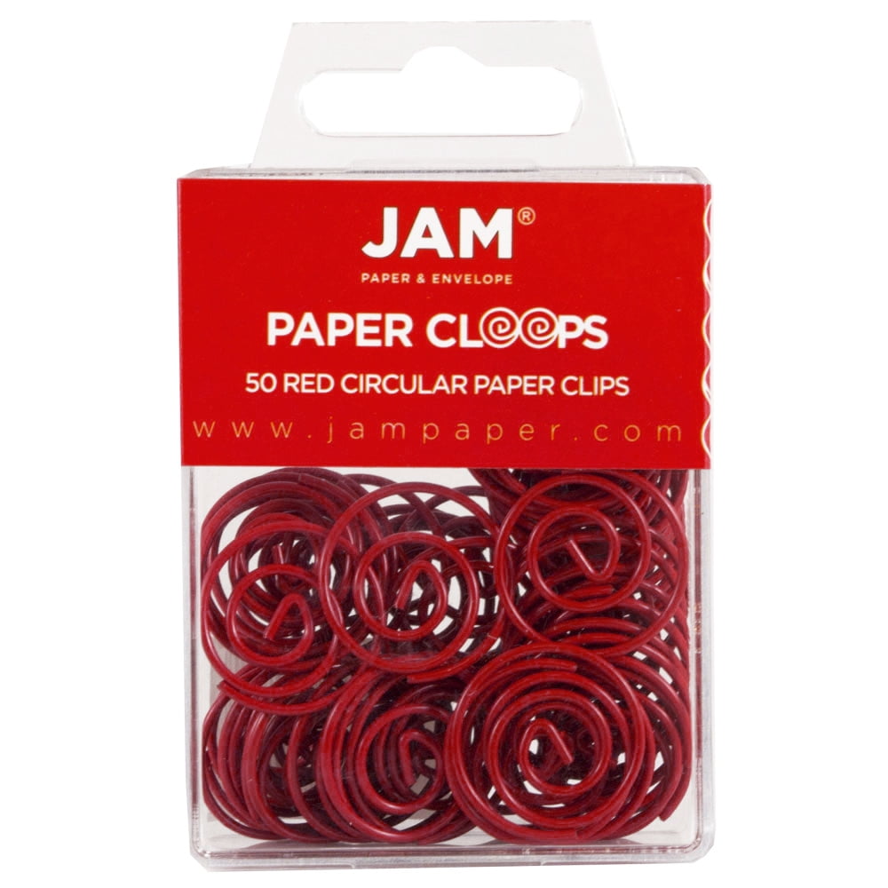 JAM Paper 50pk Circular Paper Clips - Red