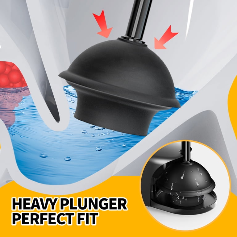 Propuri 2-Pack 2-in-1 Toilet Brush and Plunger Set, Black photo 2