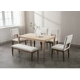 thumbnail image 2 of Guyou Solid Wood Dining Table, 59" Farmhouse Large Size Rectangular Dining Table for 4-6 People, Modern Kitchen Table for Living Room Dining Room Kitchen, White Wash, 2 of 9