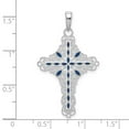 thumbnail image 2 of 925 Sterling Silver Rhodium Plated Polished Enameled Filigree Religious Faith Cross Pendant Necklace 30.5x22.65mm Wide P, 2 of 2