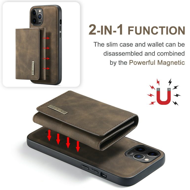 iPhone Wallet Case with Card Holder Premium Leather Double