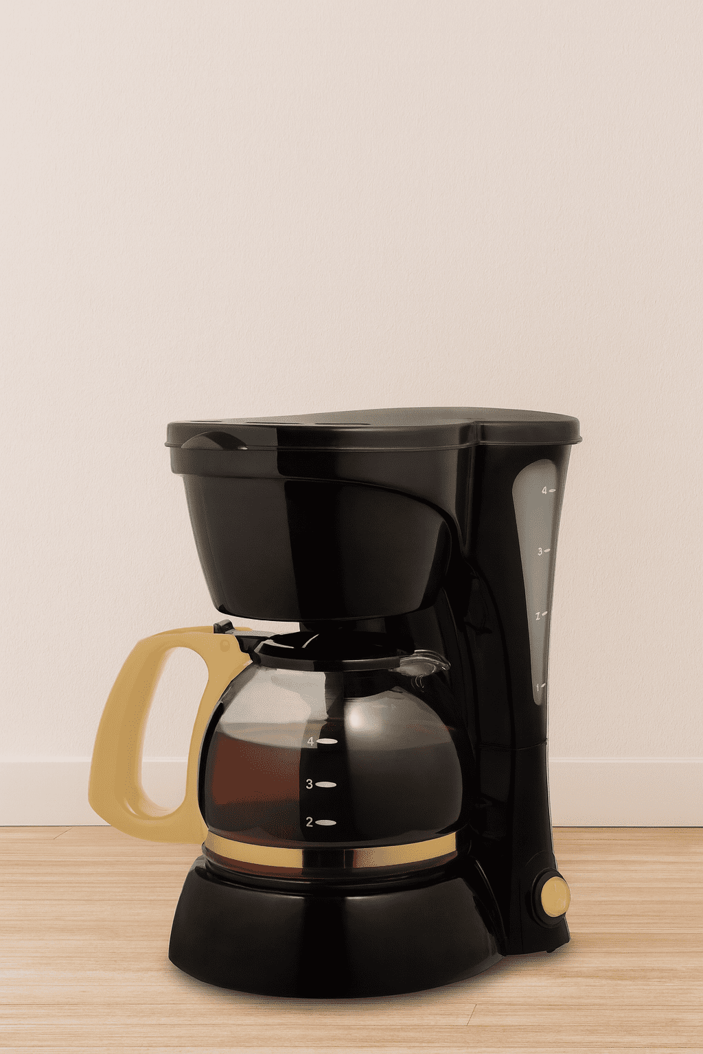 Collezioni 4-Cup Drip Coffee Maker with Glass Carafe, Black and Gold