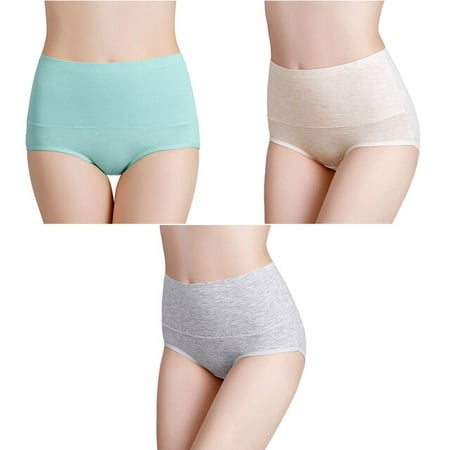 

3Pcs Women s Underwear Plus Size High Waist Panties for Women Lingeries Cotton Briefs Underpant Breathable Female Intimates Lady