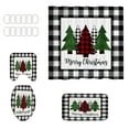 thumbnail image 2 of Christmas Bathroom Set Shower Curtain Mats Toilet Cover Bath Decor Holiday Themed 4-Piece Collection, 2 of 5