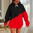 thumbnail image 2 of Olyvenn Hoodies for Women Aesthetics Cute Long Sleeve Sweatshirt Contrasting Color Casual Pullover Tops Fall Fashion Clothes Red S, 2 of 5