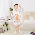 thumbnail image 6 of FORMRS Wearable Blanket Hoodie with Sleeves for Kids Cozy Flannel Sweatshirt, White Seahorse, 6 of 7