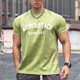 thumbnail image 4 of Hombres Pantalones Cortos Casual Manga Corta Cuello Redondo Carta Impresa Deporte Camiseta, Top de Algodón de Fitness para Hombres, 4 of 8