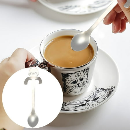 

Cat Spoon Short Handle Spoons Flatware Coffee Drinking Tools Kitchen Gadge Tableware Tool TANGNADE