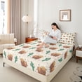thumbnail image 4 of Castle Fairy Children Highland Bull Twin Sheet Sets,Green Cactus Bedding, 4 of 7