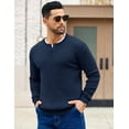 thumbnail image 5 of COOFANDY Men's Henley Sweater Crewneck Pullover Sweater Textured Long Sleeve Knitted Sweaters, 5 of 6