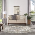 thumbnail image 5 of Nourison Astra Machine Washable Vintage Silver Grey 5'3" x Round Area Rug (5 Round), 5 of 10