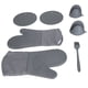 thumbnail image 1 of Guantes de cocina de silicona, 7 unidades/juego de aislamiento térmico para horno, guantes de aislamiento térmico, almohadilla aislante, eficiencia maximizada, 1 of 8
