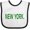 White and Black, variant on Inktastic New York in Green Text Boys or Girls Baby Bib