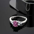 thumbnail image 5 of Gem Stone King 925 Sterling Silver Pink Tourmaline and White Topaz Engagement Ring for Women (0.74 Cttw, Gemstone Birthstone, Available in Size 5, 6, 7, 8, 9), 5 of 5