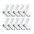 Fruit of the Loom Work Gear Crew Socks for Men, White, Sizes 612 (10