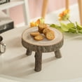 thumbnail image 5 of Decorative Antique Round Natural Wooden Accent Stool for Indoor and Outdoor, 5 of 7