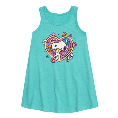 

Peanuts - Hug Heart Flower - Toddler and Youth Girls A-line Dress