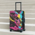 thumbnail image 6 of Gukieu Neon Gothic Skull Moon Print Suitcase Protective Cover, Elastic Zipper Buckle Suitcase Protective Cover, Suitable for Travel, Business Trip-X-Large, 6 of 7