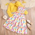 thumbnail image 3 of Owordtank Toddler Girl Sleeveless Dresses and Long Sleeve Ruffle Cardigan 2 Piece Fall Outfits for 8-12T, 3 of 3