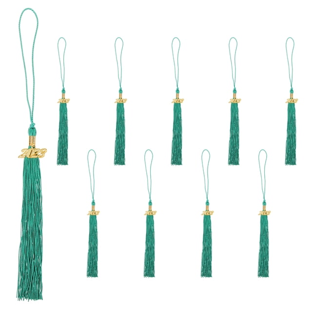 10pcs Decorativo 2021 Sombrero de graduación académico Borla Temporada de graduación Gorra de doctor Borla Borla de honor (Verde)