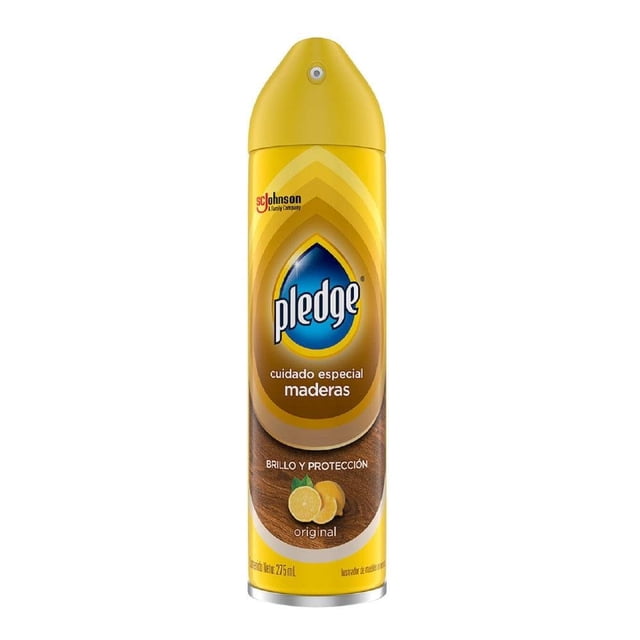Lustrador de muebles Pledge maderas en aerosol aroma naranja 275 ml