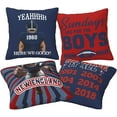 thumbnail image 2 of Football Throw Pillow Covers American Sport Team Decor Cushion Case Decoration Set of 4 Pillowcases Football Style Pillows Gifts for Football Lovers Fan for Sofa Bed Couch Car 16"X16", 2 of 6
