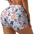 thumbnail image 2 of Kdxio American Gnomes Print Workout Shorts for Women Seamless Soft Smooth Gym Yoga Scrunch Active Shorts, 2 of 9