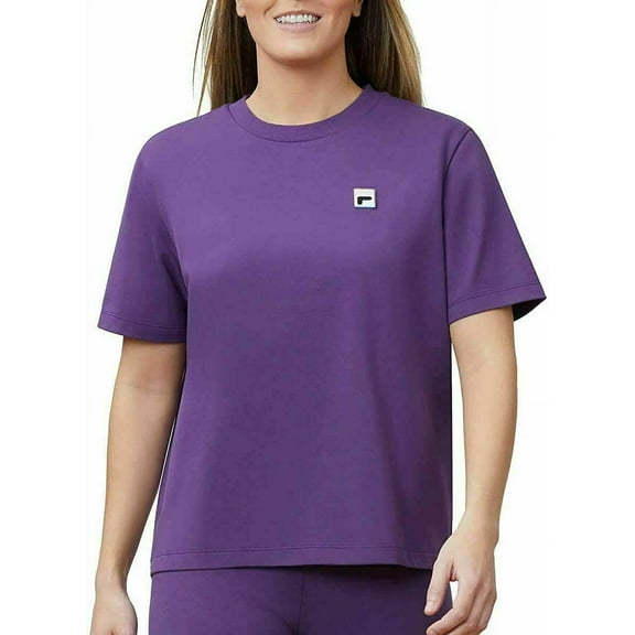 NEW!!! Fila Womens Short Sleeve Crew Neck Jersey Tee (Gothic Grape & XL)