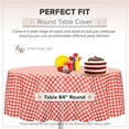 thumbnail image 4 of HAHDAXIA Nappe de Fête/pique-Nique Jetable Standard en Plastique à Carreaux Vichy Rouge, Lot de 12, Nappe Ronde de 84 Pouces, 4 of 7