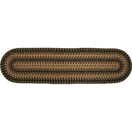 - Braided Ebony Collection Natural Jute Runner Black Tan Country Primitive Farmhouse Décor