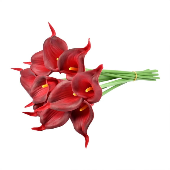 10pcs Mini PU Calla Lily Flowers, Artificial Silk Fake Lilies for Elegant Realistic Home Wedding Decor, Floral Arrangement, Cake Decorating & Photography Props