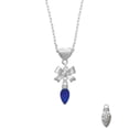 thumbnail image 2 of Delight Jewelry Silvertone Christmas Lights - Blue Resin Silver tone Bow Heart Necklace, 2 of 4