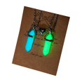 thumbnail image 1 of 2pcs Luminous Hexagonal Pendants Magnet Necklace Matching Heart Charm Jewelry--Blue green-Product code 42787 Blue green, 1 of 5