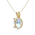 thumbnail image 3 of SuperJeweler 1 Carat Oval Shape Aquamarine Necklace In 14K Yellow Gold Over Sterling Silver, 18 Inches For Women, 3 of 5