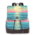 thumbnail image 1 of Fotbe Retro Palm Beach Sunset Mochila Bolso con Estampado para Mujer, Mochila Antirrobo de Nylon Impermeable, Bolsa Ligera de Hombro, 1 of 4