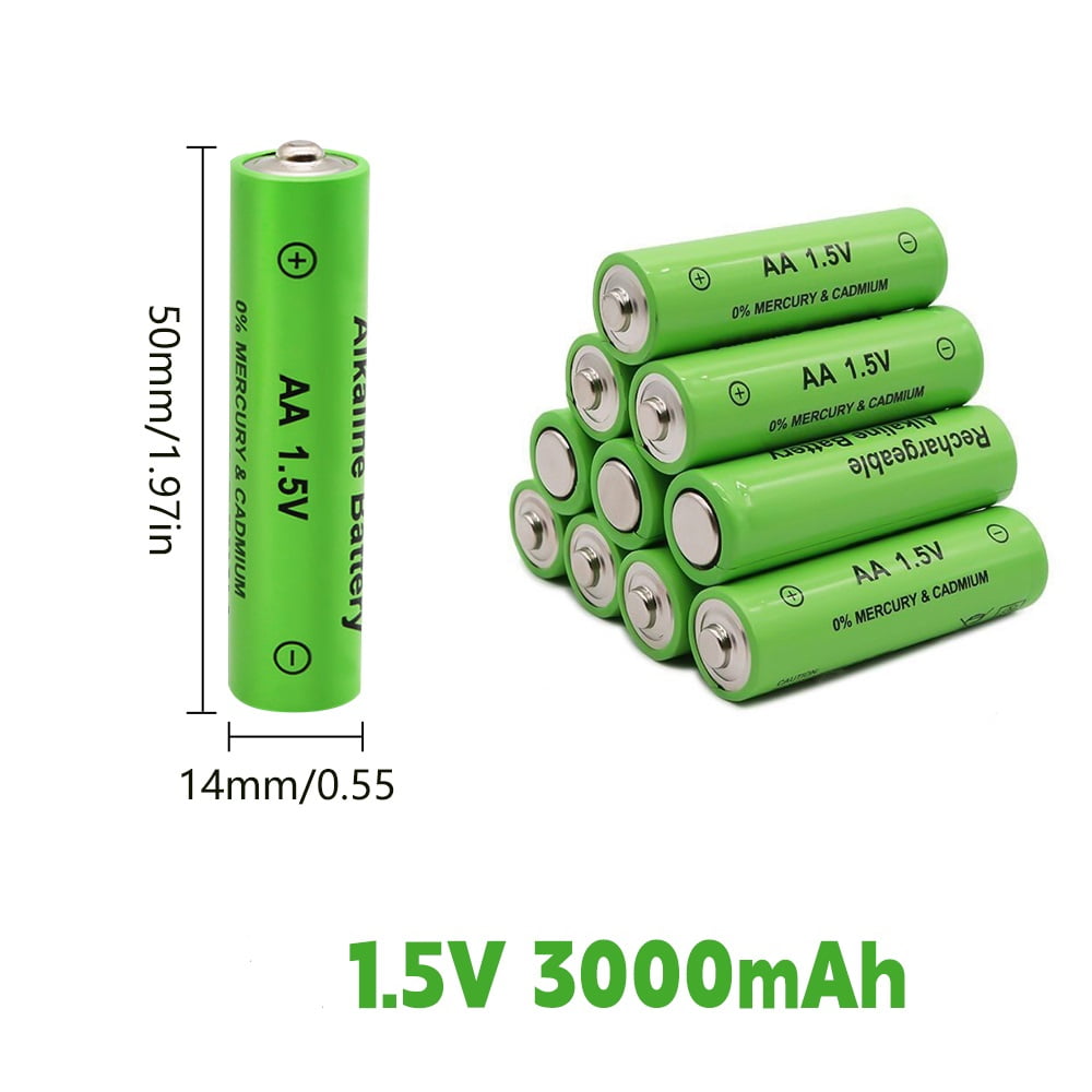 16 Pack AA Rechargeable Batteries, Double A High Capacity 3000mAh 1.5V Pre-Charged for Garden Landscaping Outdoor Solar Lights, String Lights, Pathway Lights