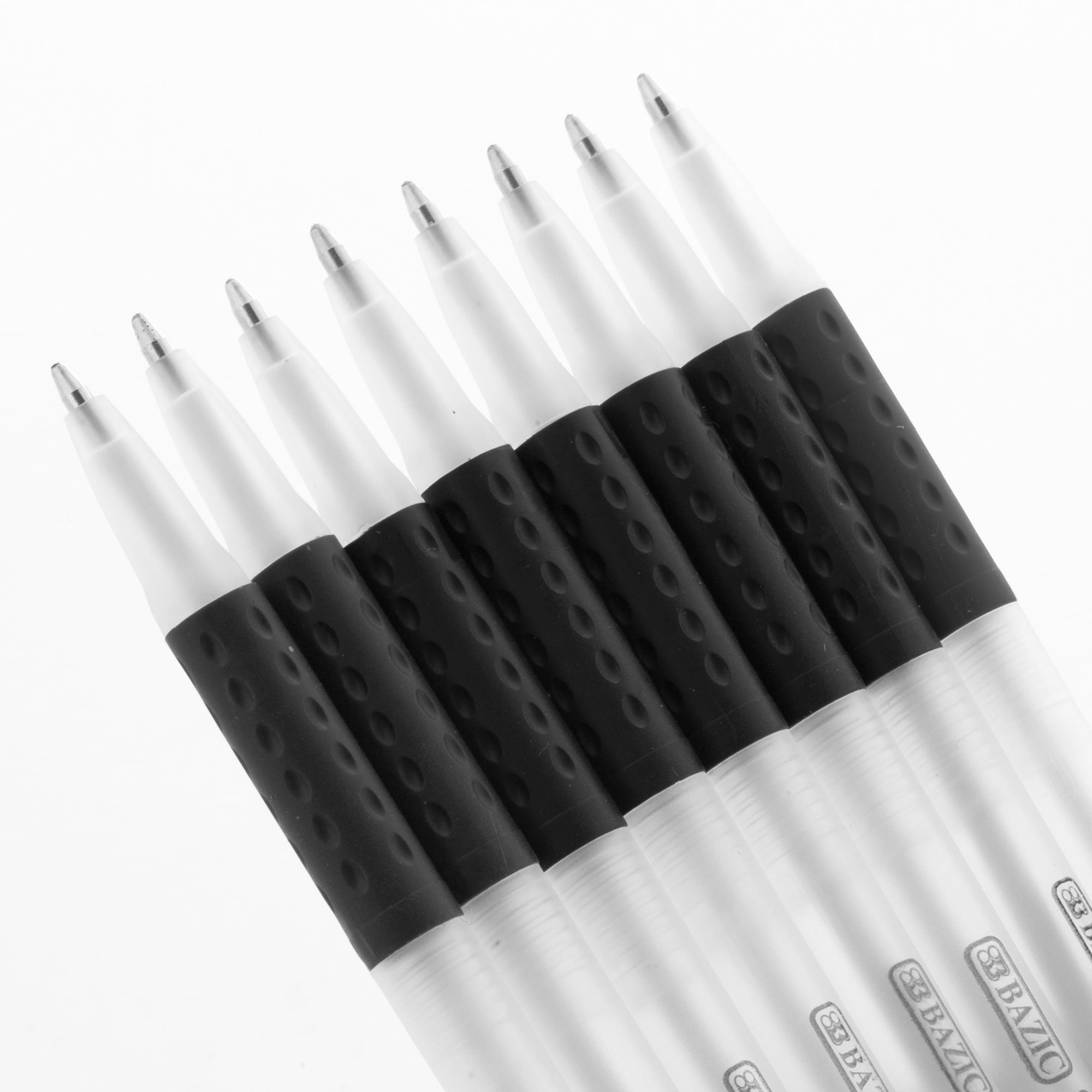BAZIC Ballpoint Prima Black Stick Pens, Soft Grip 1.0 mm, (8/Pack), 1-Pack
