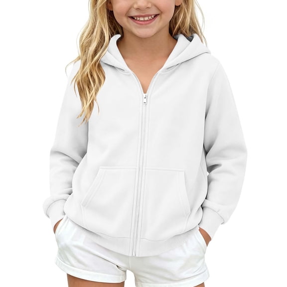 Yutgune Kids Zip Up Hoodie for Boys Girls, Fleece-Lined Full Zip Hooded Sweatshirt Jacket, Casual Fall Outerwear