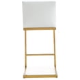 thumbnail image 5 of TOV Furniture Parma White Vegan Leather Counter Stool with Gold Legs - Set of 2, 5 of 10