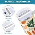 thumbnail image 3 of Yayeee 40oz Stainless Steel Tumbler with Straw and Handle Double-Wall Insulated Travel Water Bottle, Beige Retro Leaves, 3 of 8